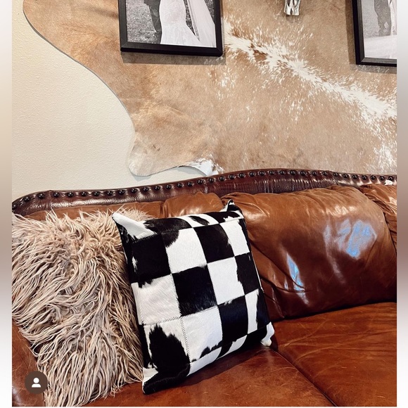Authentic Cowhide Decorative Pillow Cover - Picture 4 of 7